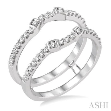 3/8 Ctw Round Cut Diamond Insert Ring in 14K White Gold
